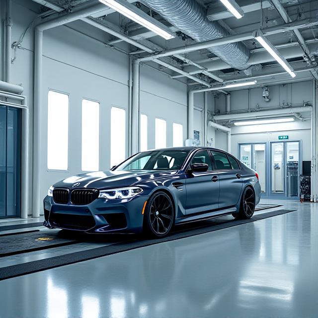 Climate controlled dynamometer testing cell at Coral Torque Performance workshop with a car undergoing testing